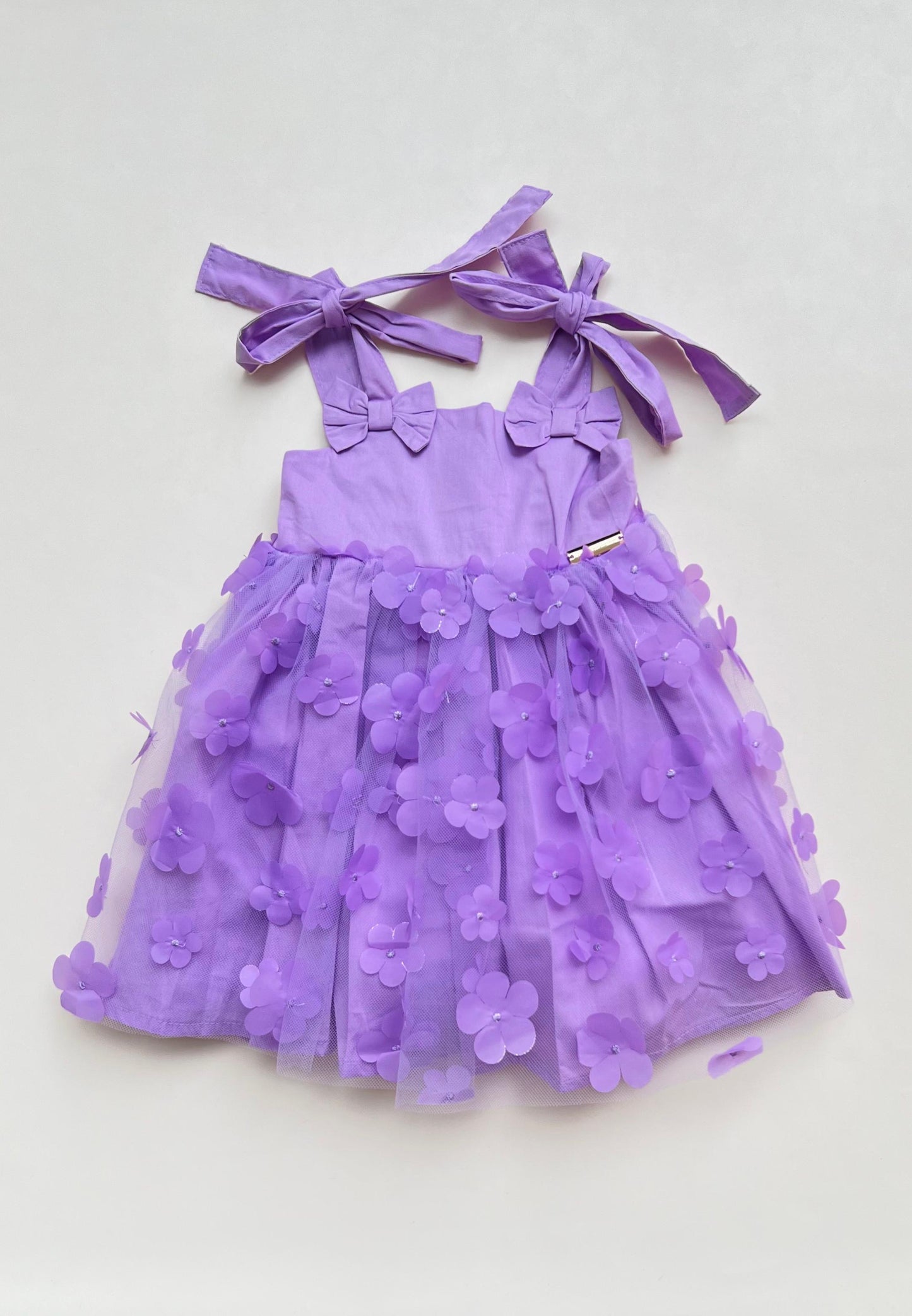 VESTIDO FLORAL LAZOS LILA