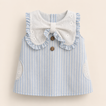 ⚪️ VESTIDO CLÁSICO BEBÉ FELIZ AZUL |MARA BABY