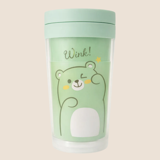⭕️VASO TÉRMICO INFANTIL - DISEÑO ZORRITO - COLOR VERDE MENTA