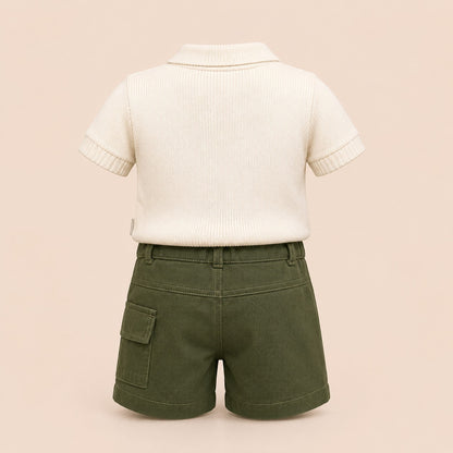 SET  SHORT Y CAMISA TEJIDA TIPO POLO