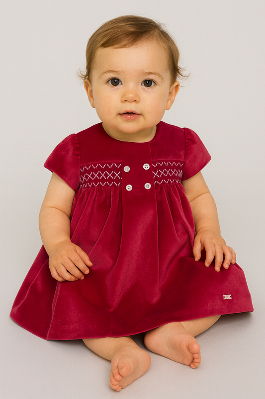 VESTIDO LUX TERCIOPELO ROJO EUROPEO MAYORAL