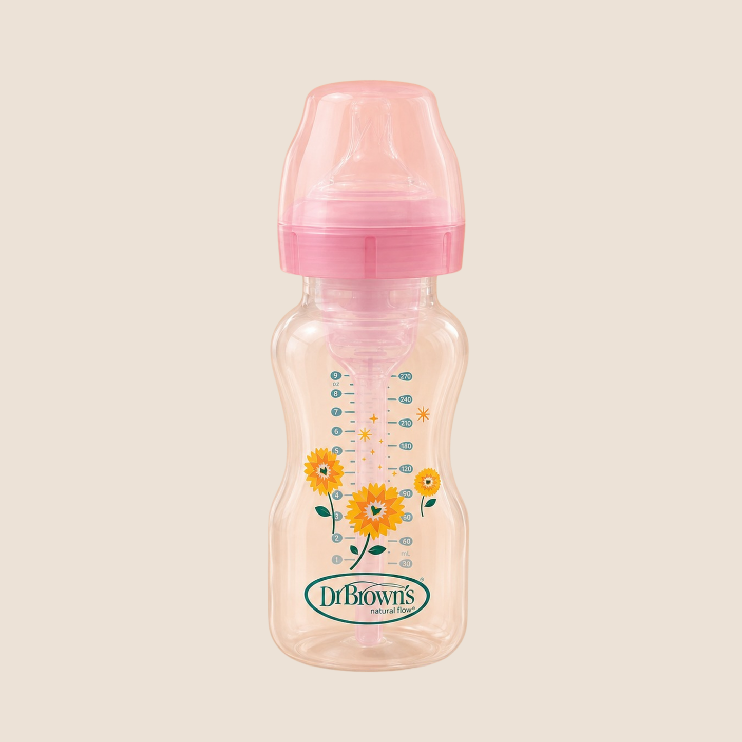 Dr. Brown's Anti-Colic Options+ Biberón Wide-Neck 270ml - Girasoles
