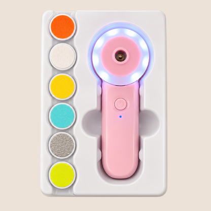 Lima Eléctrica para Uñas de Bebé con Luz LED y 6 Cabezales