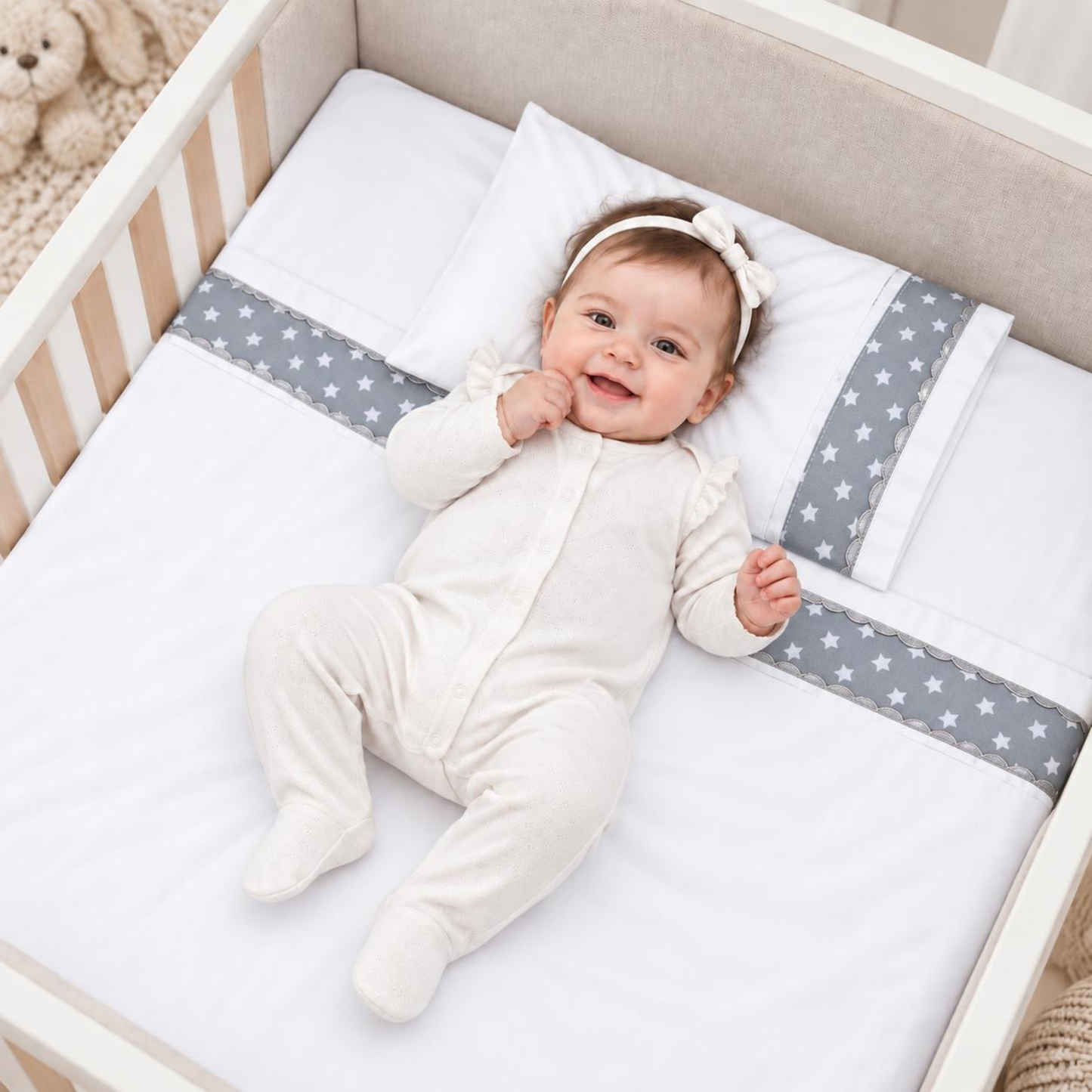 Set de Sábanas para Colchón Corral Nubba – Estrellas Gris