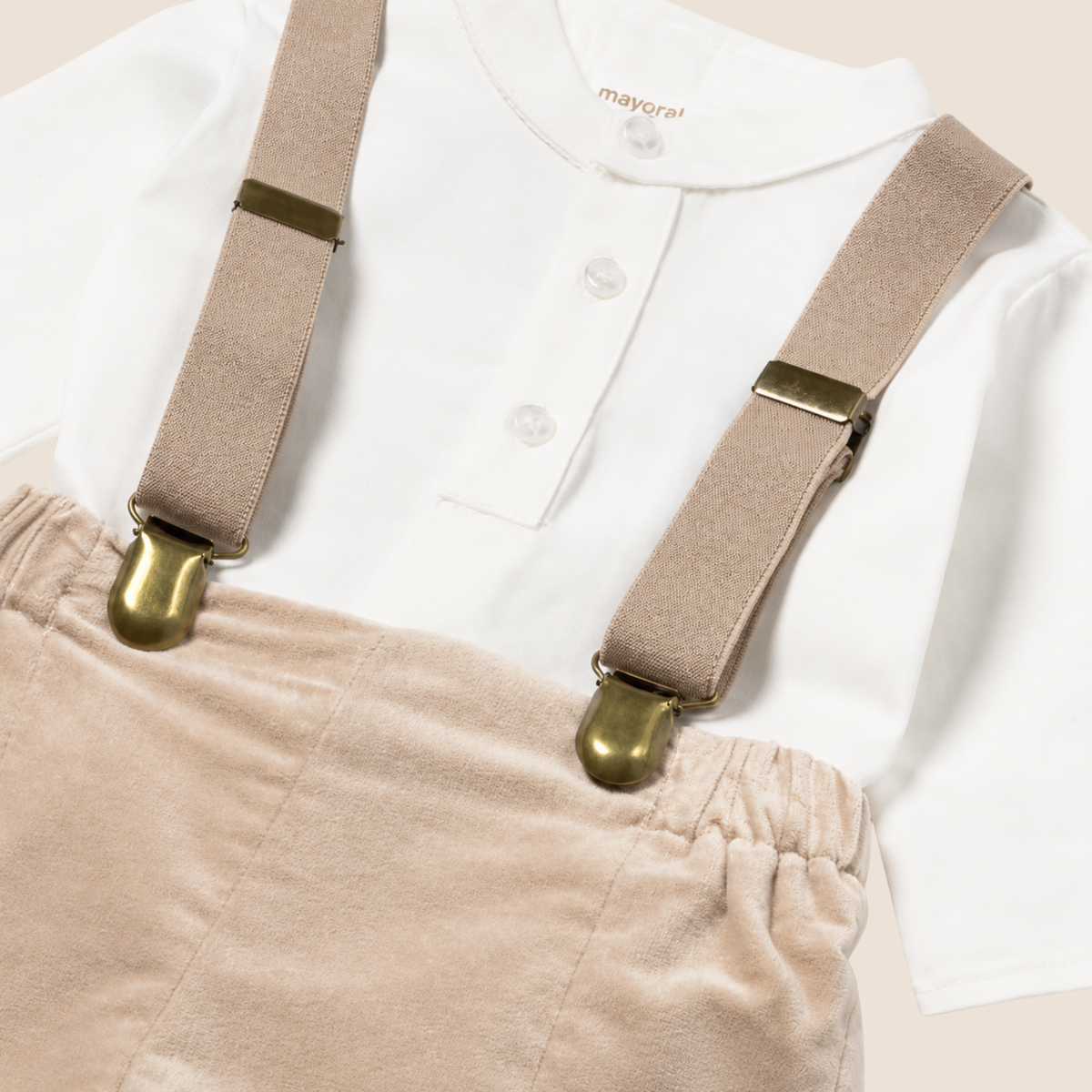 Conjunto Pantalón Corto con Tirantes y Camisa Recién Nacido - Mayoral Nueva Coleccion
