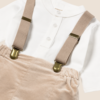 Conjunto Pantalón Corto con Tirantes y Camisa Recién Nacido - Mayoral Nueva Coleccion