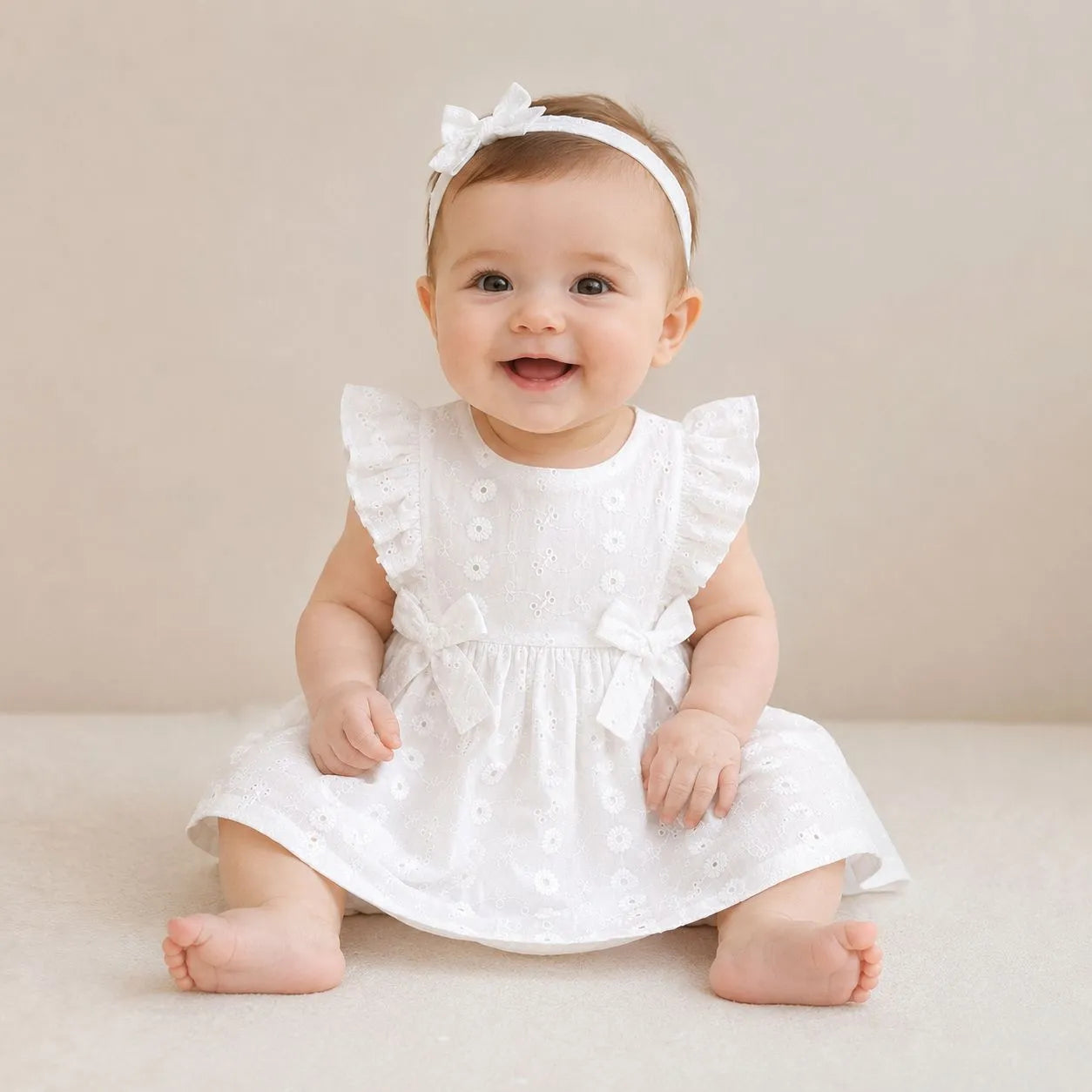 VESTIDO OJALILLO- BEBE FELIZ