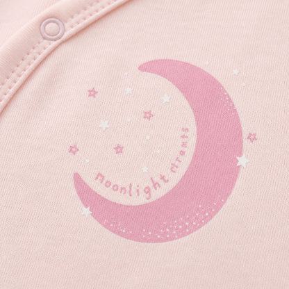 Enterizo Bebe Nina Rosado Luna Moonlight Dreams con Piecitos - PROMO