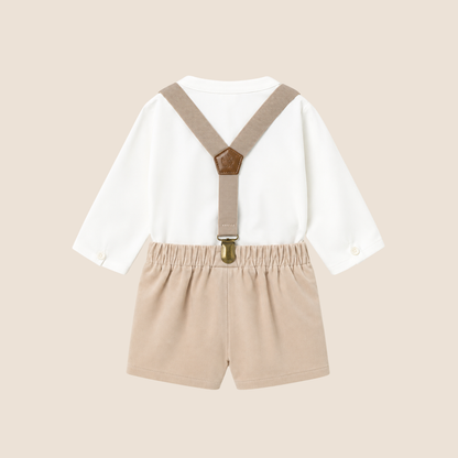 Conjunto Pantalón Corto con Tirantes y Camisa Recién Nacido - Mayoral Nueva Coleccion