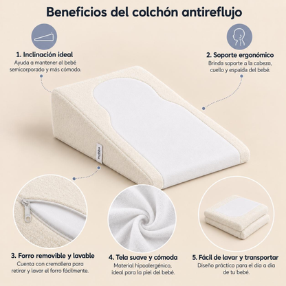 Colchón Antirreflujo para Bebé – Crema