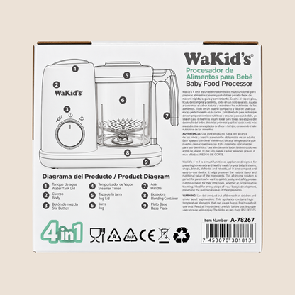 Procesador de alimentos para bebé WaKid's 4 en 1 blanco
