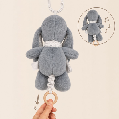 Peluche Conejito Musical con Cuerda — Gris