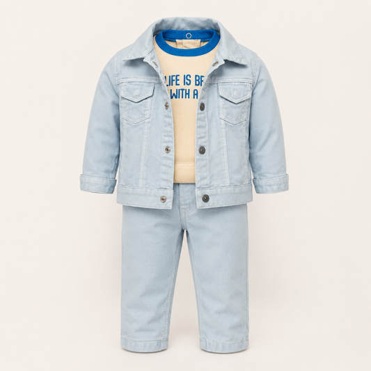 ⭕️ CONJUNTO 3 PIEZAS JOY BABY-AZUL