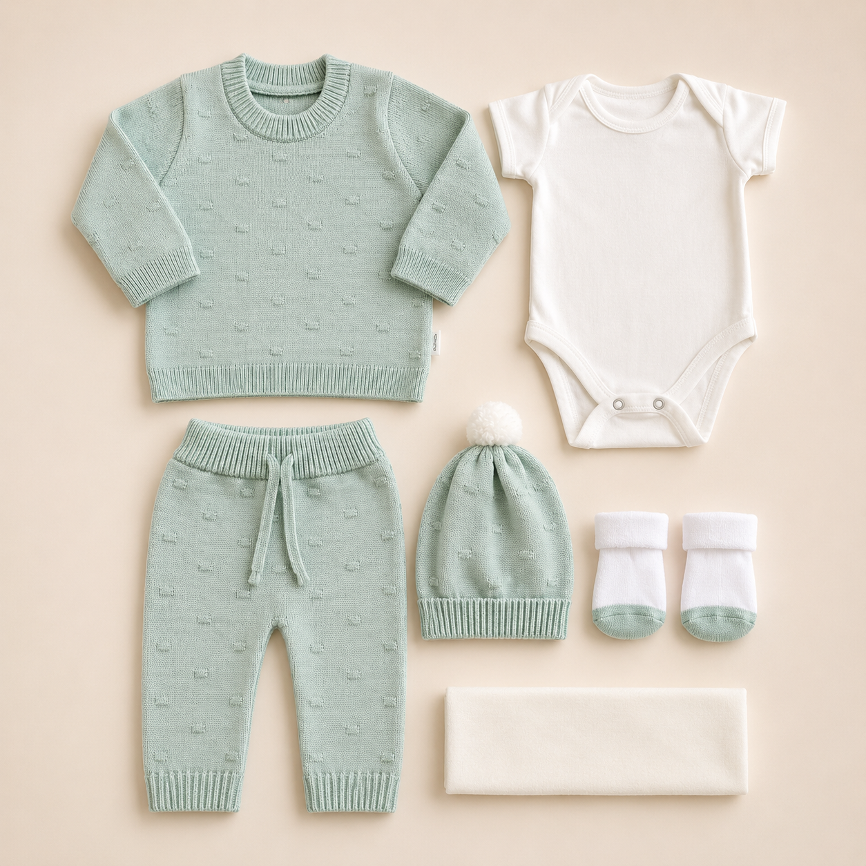 PRIMER DÍA TEJIDO REF. MORGAN- VERDE MENTA | MARA BABY