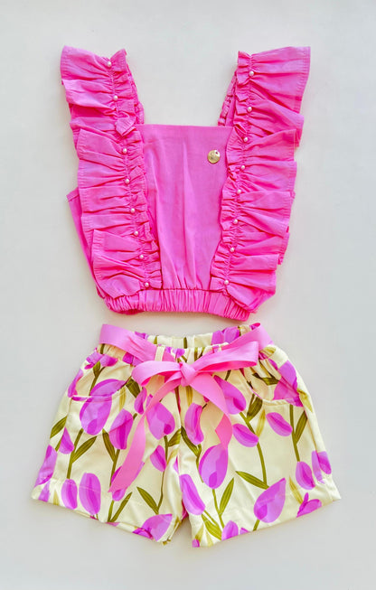 CONJUNTO CON VOLANTES TULIPANES