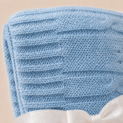 Cobija Tejida para Bebé Premium 100 x 85 cm | color azul