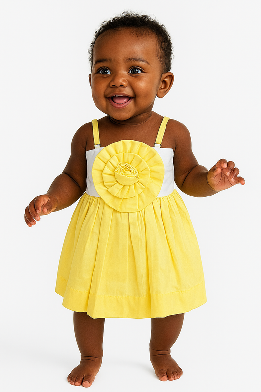 VESTIDO DE TIRANTES CON FLOR HEIDY KIDS