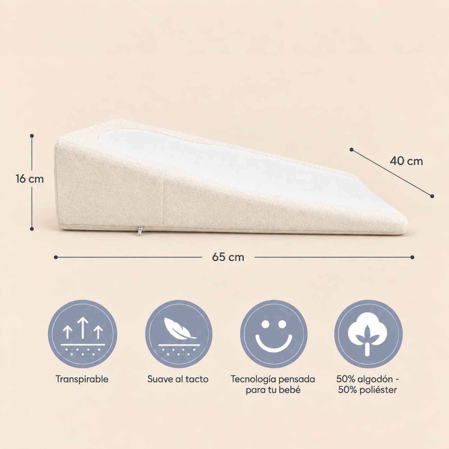 Colchón Antirreflujo para Bebé – Crema