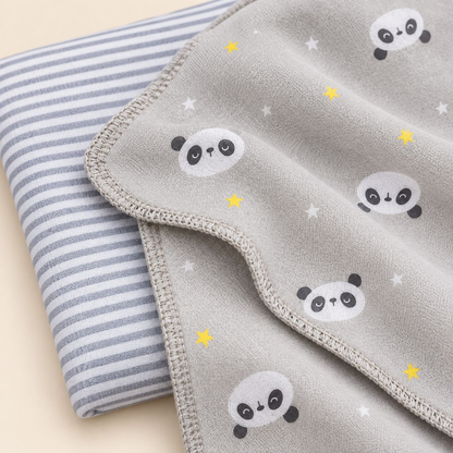 Set Mantas x2 Nubba – Pandas y Rayas Gris