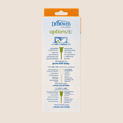 Dr. Brown's Anti-Colic Options+ Biberón Wide-Neck 270ml - Dinosaurios