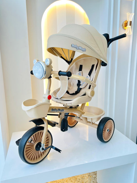 PASEADOR INFANTIL CON CAPOTA MICKEY BEIGE