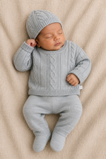 CONJUNTO CLASICO PARA BEBÉ - 4 PIEZAS - COLOR GRIS