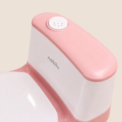 Vasenilla Realista Mobilu Rosa con Sonido de Descarga y Dispensador de Papel