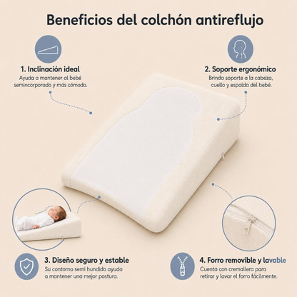 Colchón Antirreflujo para Bebé – Crema