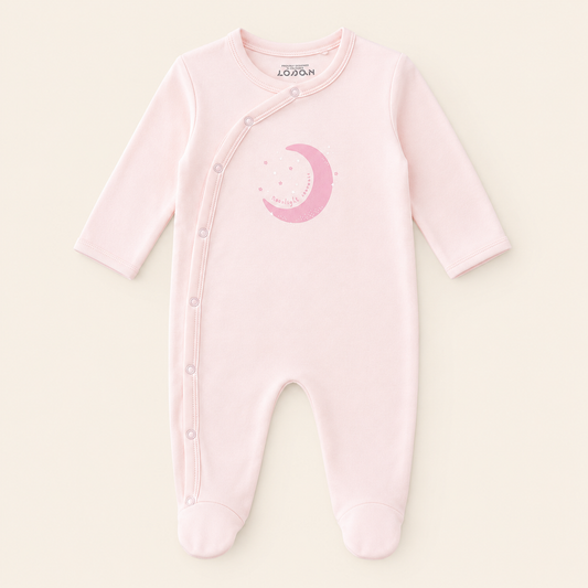 Enterizo Bebe Nina Rosado Luna Moonlight Dreams con Piecitos - PROMO