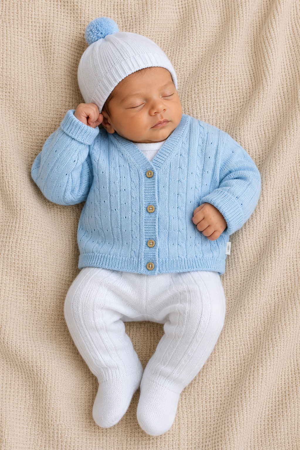 CONJUNTO CLASICO PARA BEBÉ - 4 PIEZAS - COLOR AZUL