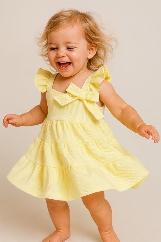 VESTIDO GOLAS LAZO AMARILLO