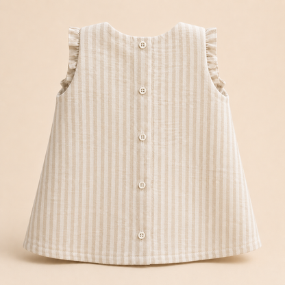 ⚪️ VESTIDO CLÁSICO BEBÉ FELIZ BEIGE |MARA BABY