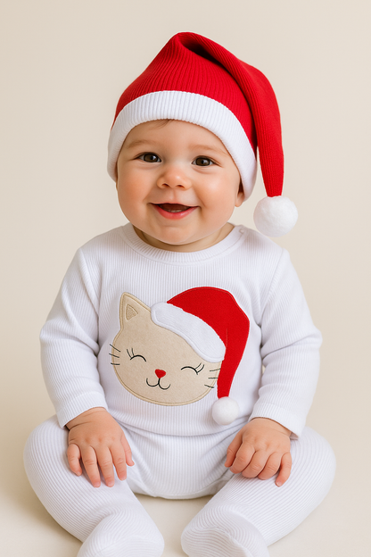 ENTERIZO NAVIDEÑO DE GATICO CON GORRO