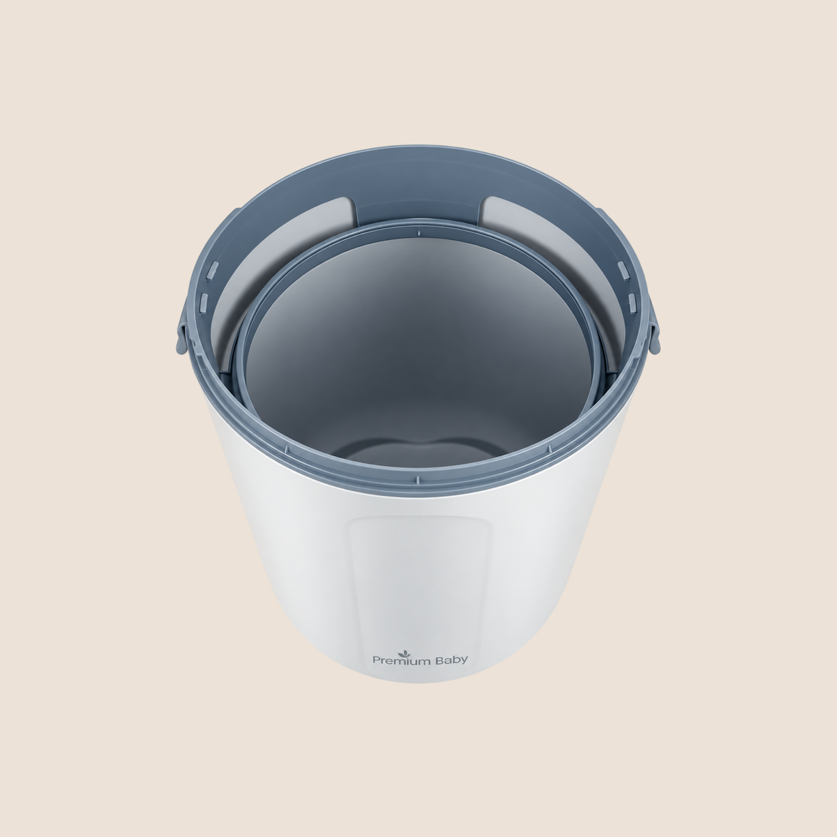 Contenedor de pañales antiolor blanco Premium Baby cerrado