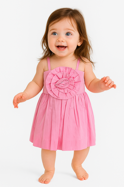 VESTIDO DE TIRANTES CON FLOR HEIDY KIDS