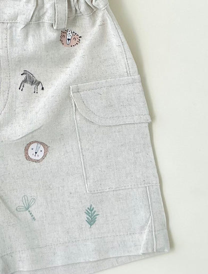 CONJUNTO EN LINO SAFARI BEBÉ FELIZ