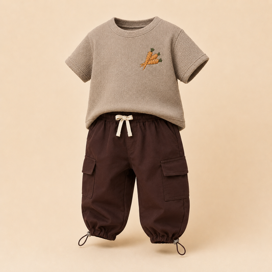 ⭕️ CONJUNTO 2 PIEZAS CASTILLITOS OSCURO 🥕 | MARA BABY