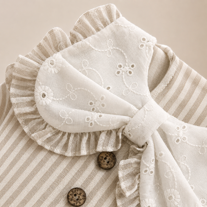 ⚪️ VESTIDO CLÁSICO BEBÉ FELIZ BEIGE |MARA BABY