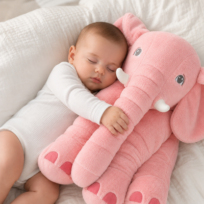 Peluche Elefante con Cobija, Luces y Música — Rosado