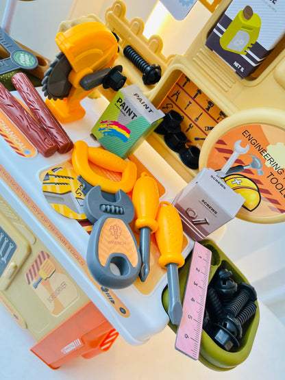 Mesa de Herramientas Infantil con Accesorios – Estación de Reparación y Construcción
