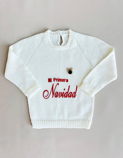 SUÉTER TEJIDO NAVIDEÑO “Mi primera navidad”