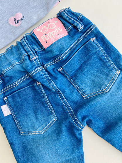 CONJUNTO DENIM CORAZONES