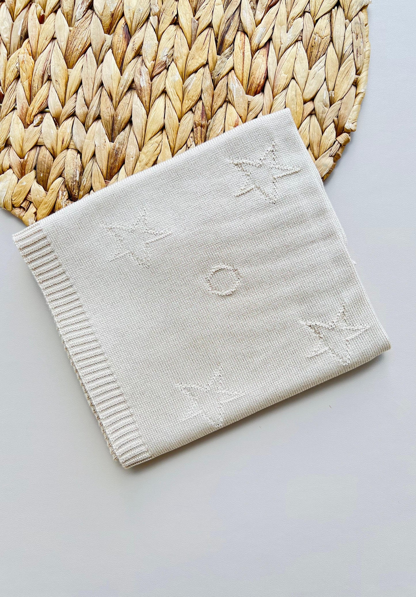 COBIJA TEJIDA ESTRELLAS BEIGE PUPPET