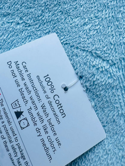 TOALLA CON CAPUCHA ANIMALES OSO AZUL