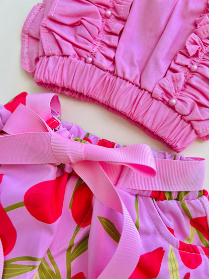 CONJUNTO CON VOLANTES TULIPANES