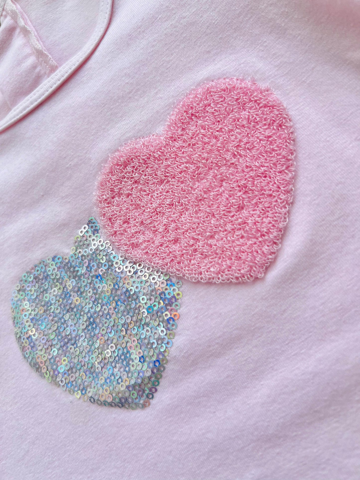 CONJUNTO TUTU CORAZONES ROSADO CON LILA