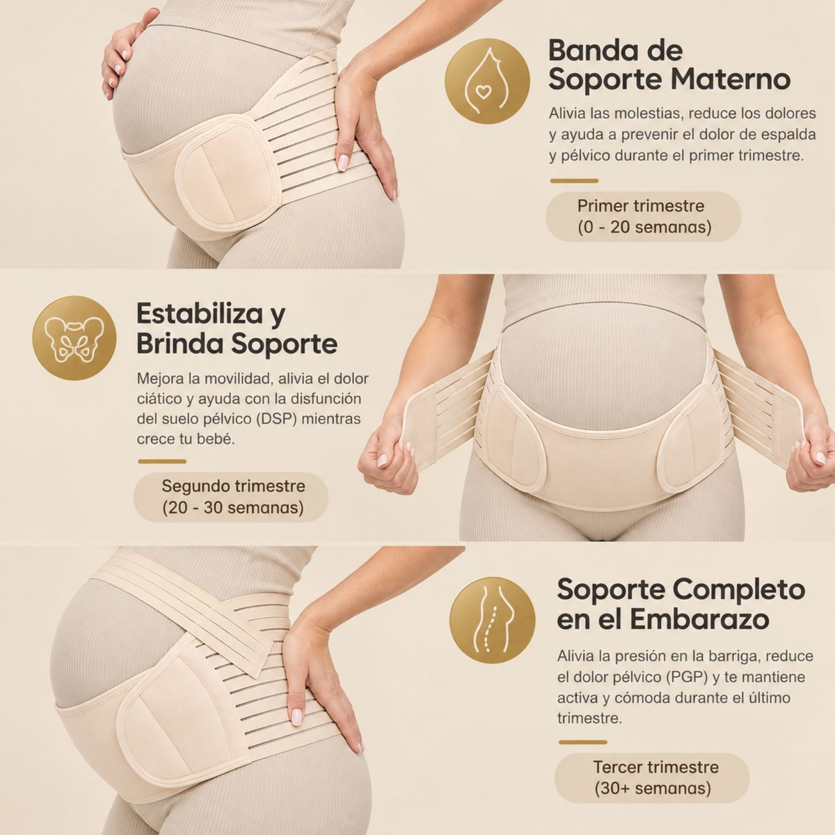Banda de Soporte Maternal – Faja Prenatal Transpirable