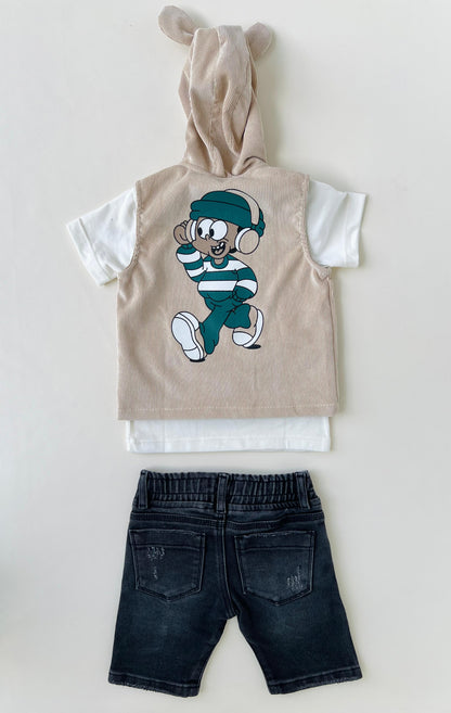 CONJUNTO 3 PIEZAS CON CHALECO