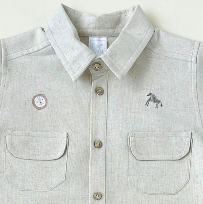 CONJUNTO EN LINO SAFARI BEBÉ FELIZ