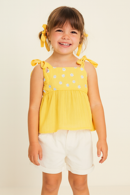 CONJUNTO DE SHORT Y CAMISA BORDADA